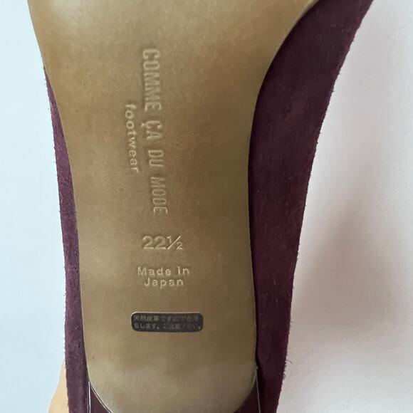 COMME CA DU MODE Burgandy Leather Pump Heels Size 22.5 Japan, US 7.5 - Picture 9 of 11